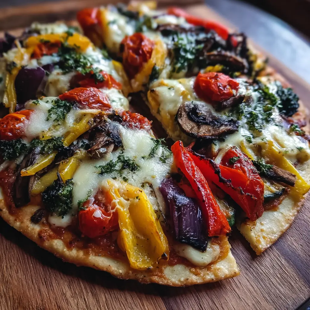 dairy free pizza with roasted veggies