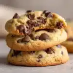 dairy free chocolate chip cookies on rustic table