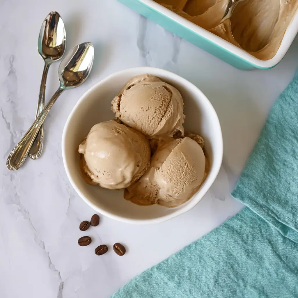 Vegan affogato with dairy free coffee ice cream