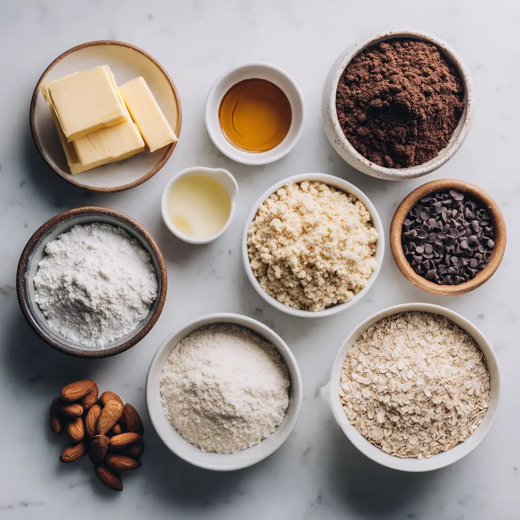 dairy free cookie ingredients flat lay