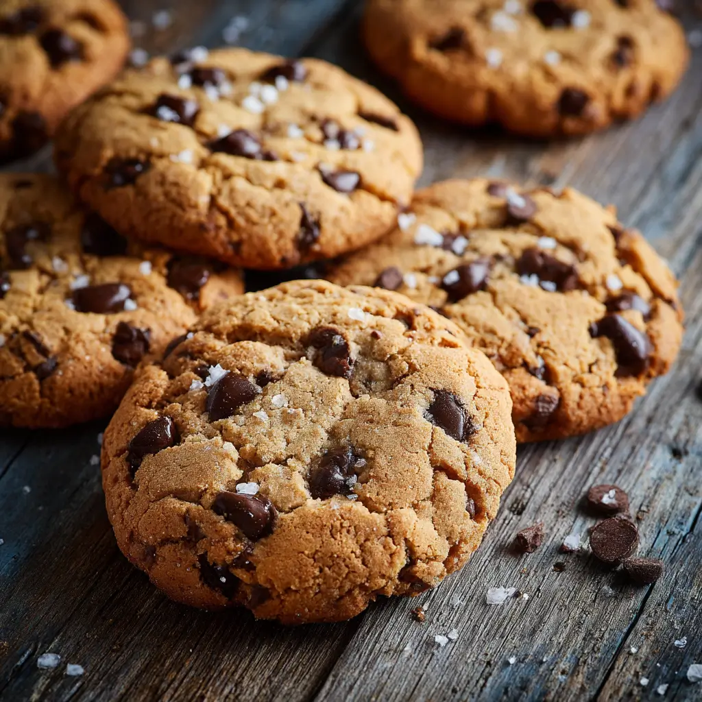 gooey dairy free chocolate chip cookies stacked