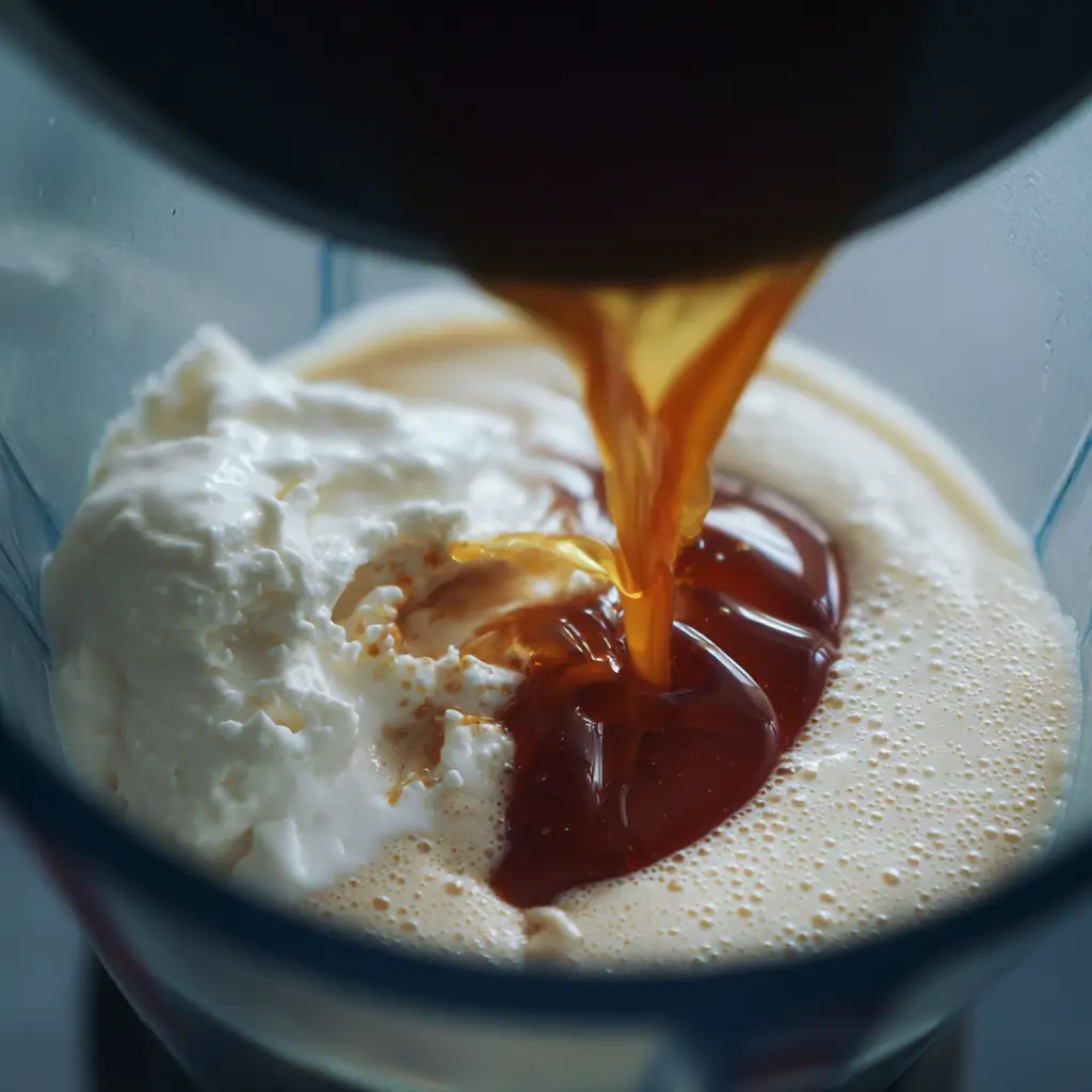 Scoop of homemade dairy free vanilla ice cream served in bowl