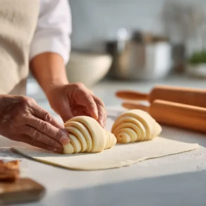 Laminating croissant dough Claire Saffitz step