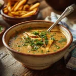 dairy-free Tarija peanut soup with fries