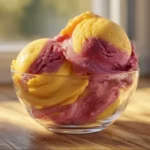 Mango and Raspberry Dairy Free Sorbet in Glass Bowl