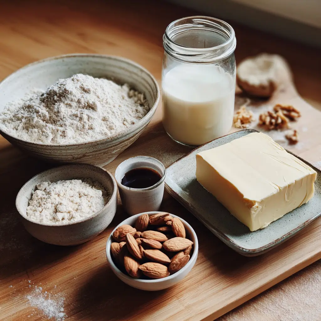 Dairy-free ingredients for Claire Saffitz spelt croissant